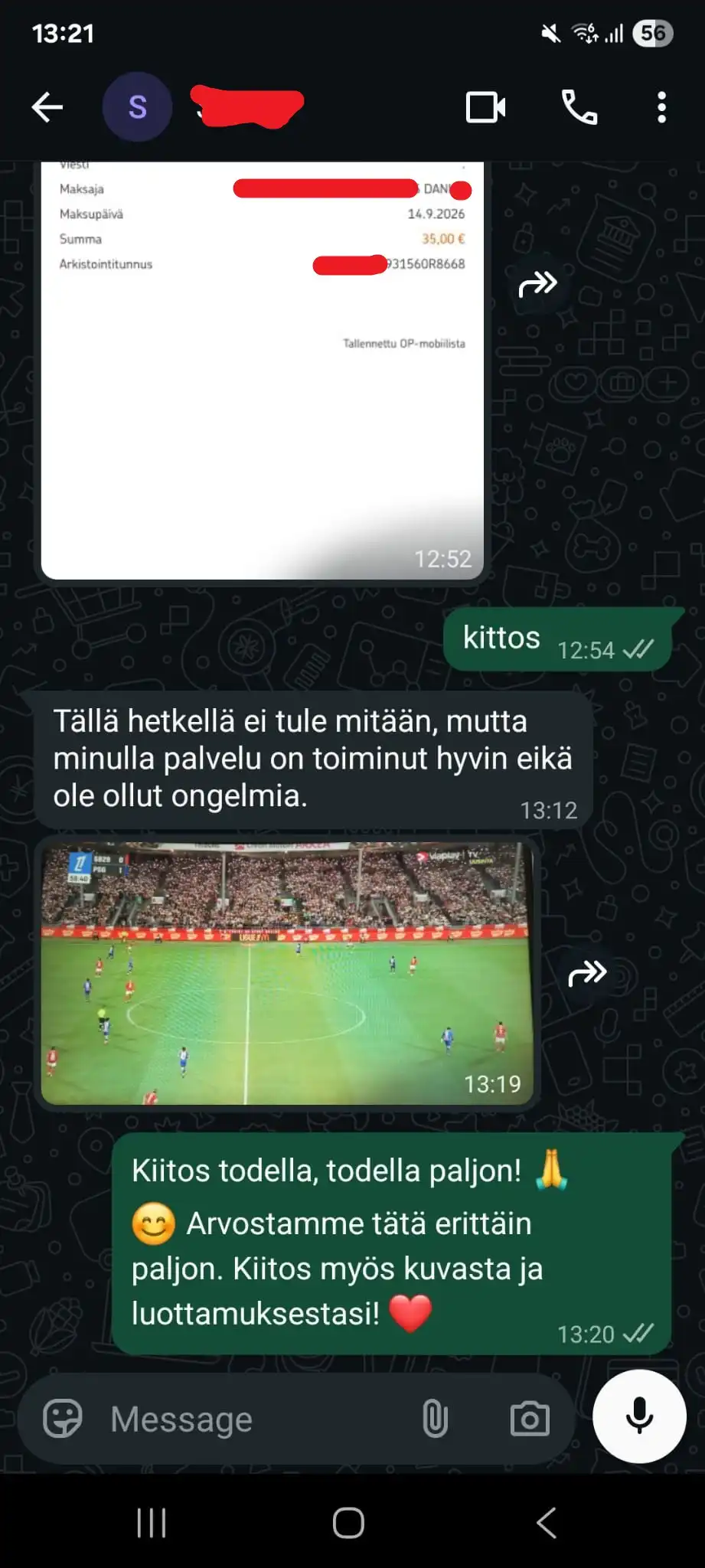 IPTV palvelu toimii hyvin asiakaspalaute